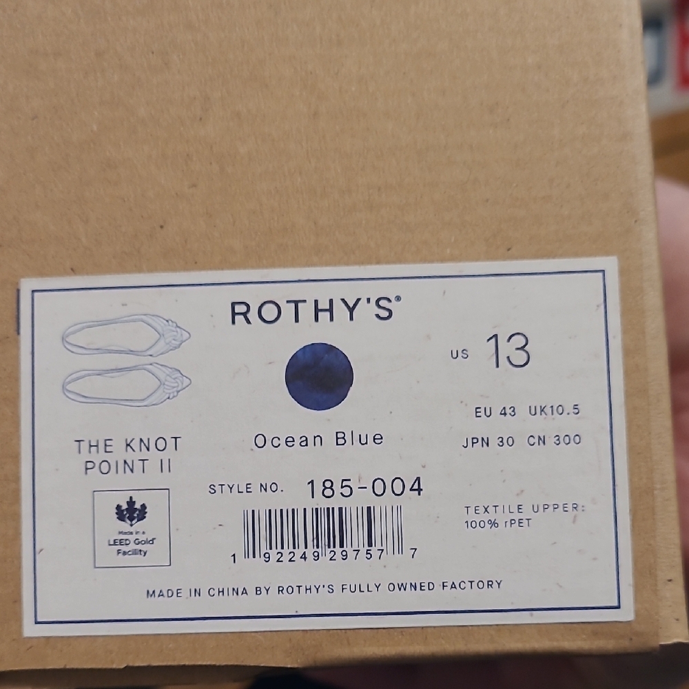 Rothys Knot Point II Flats In Women's Size 13 - Ocean Blue